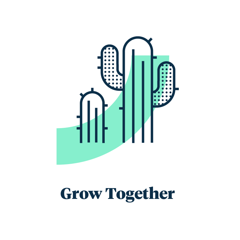 icon grow together