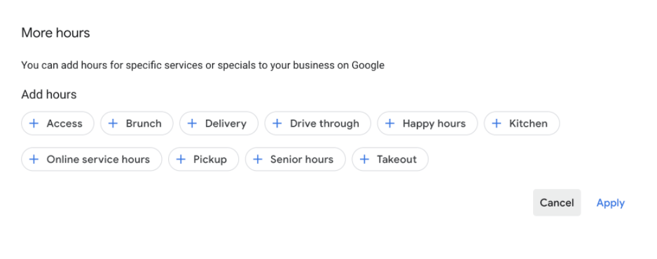 Google My Business More Hours