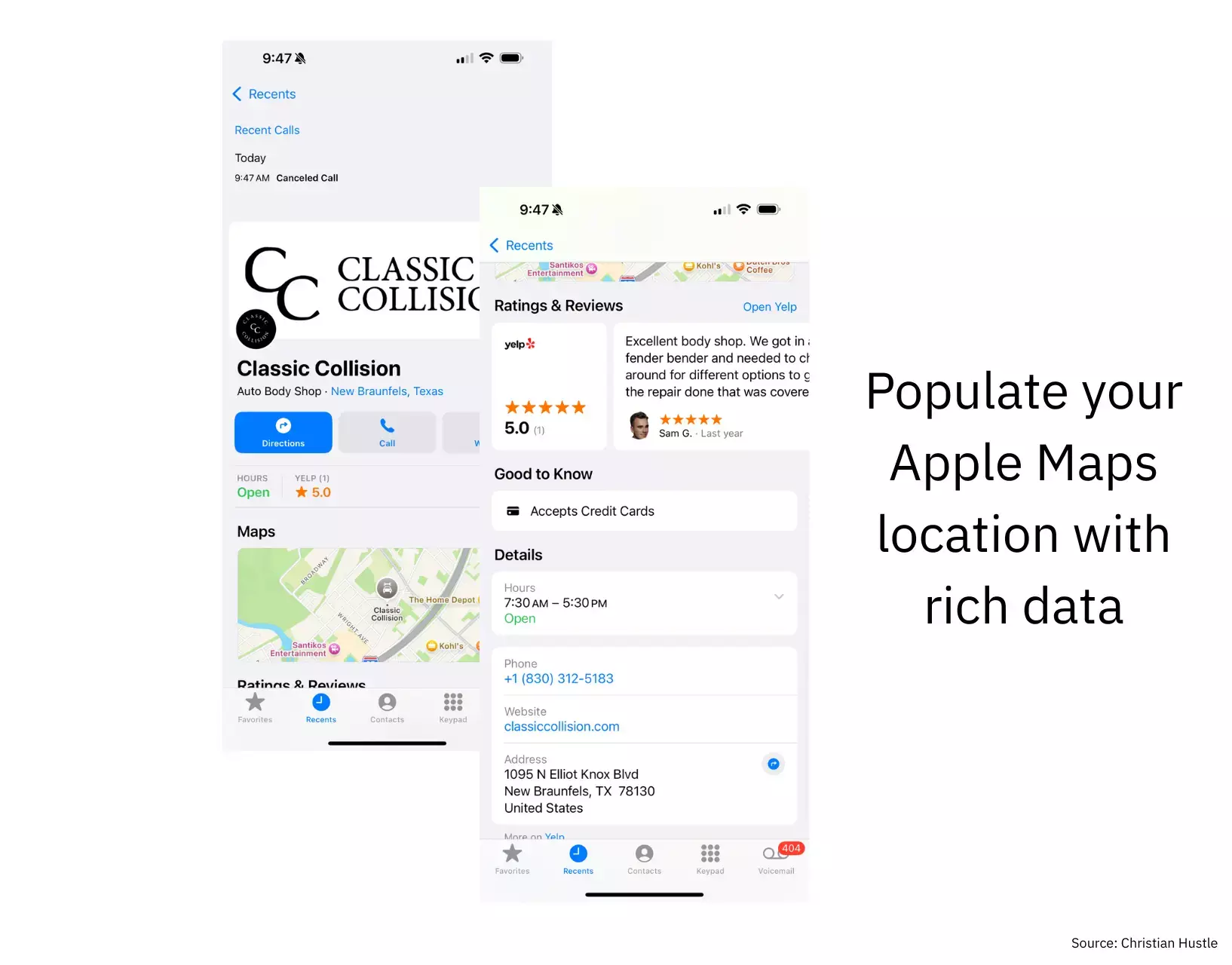 Apple Maps rich data