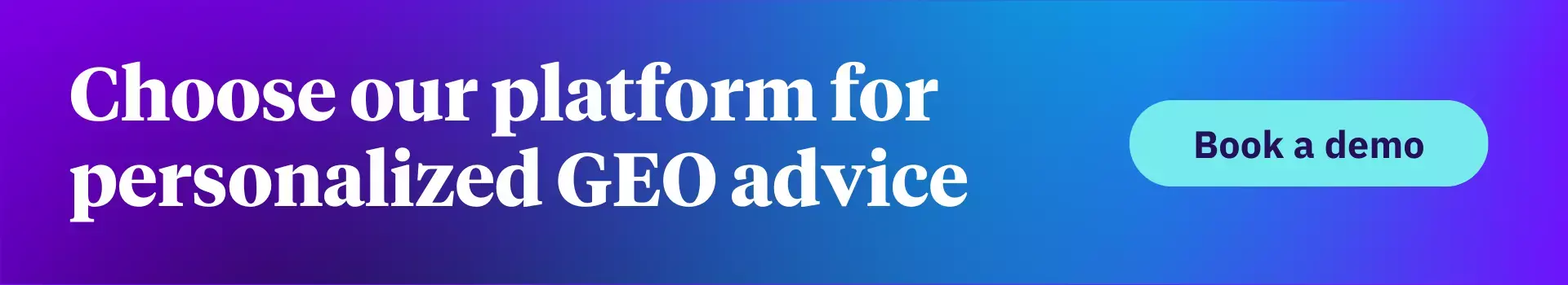 banner leading to demo request for GEO help