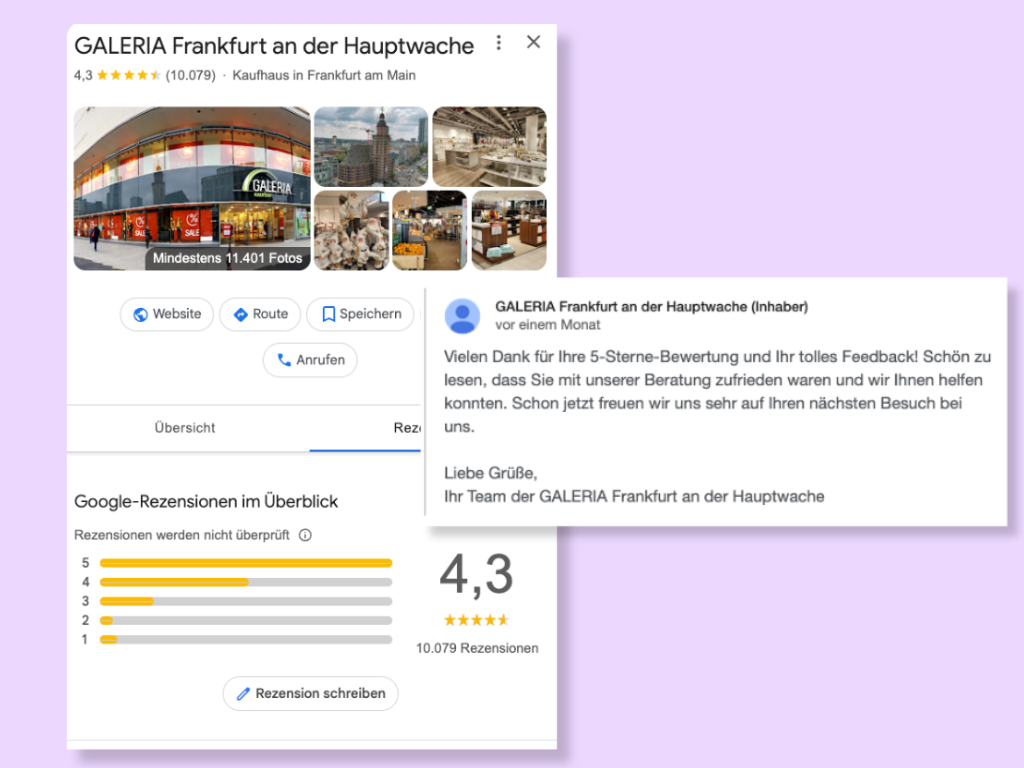 GALERIA bewertungen