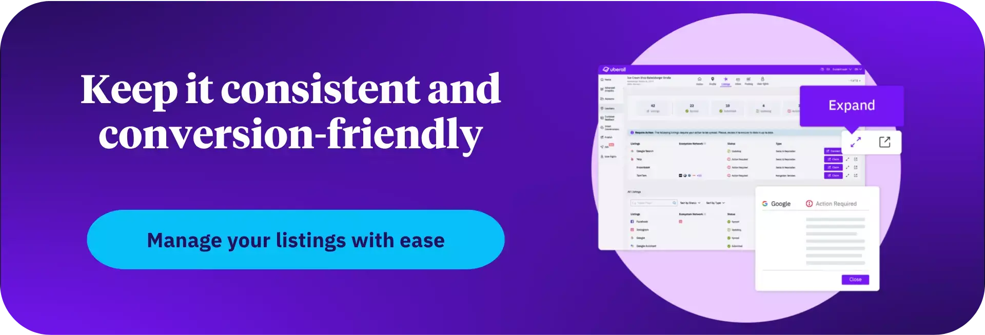 Banner to listings product
