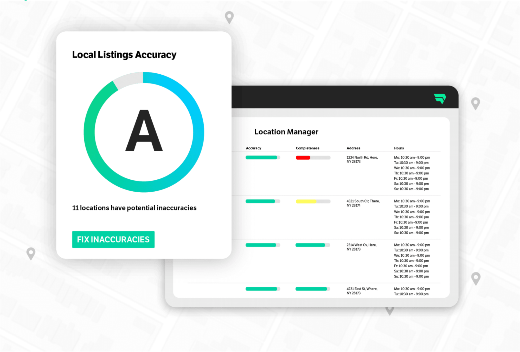 Local listings accuracy with grade