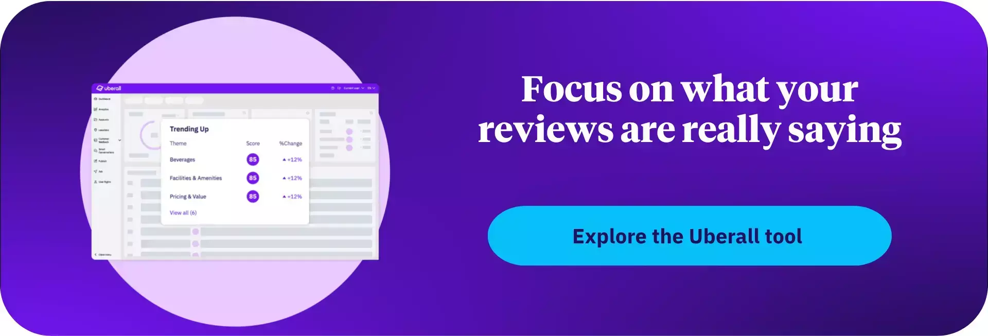 banner to review management tool product page
