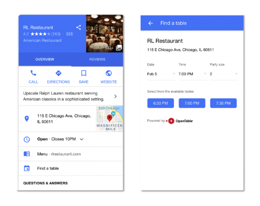 Google Integrates OpenTable Into Mobile App - Eater