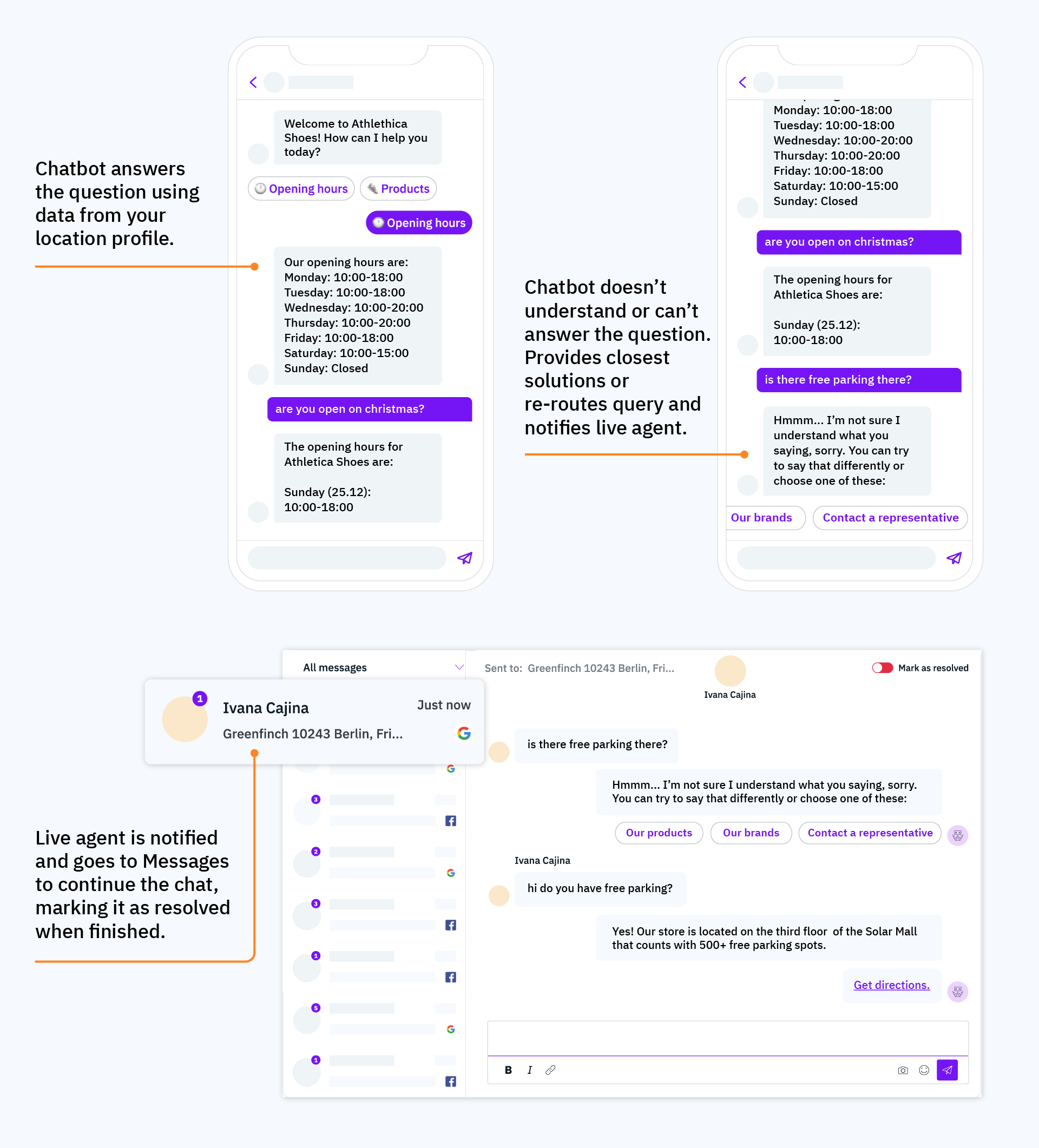 Uberall Chatbot Chatbot kann rund 90 Prozent der lokalen Kundenanfragen beantworten