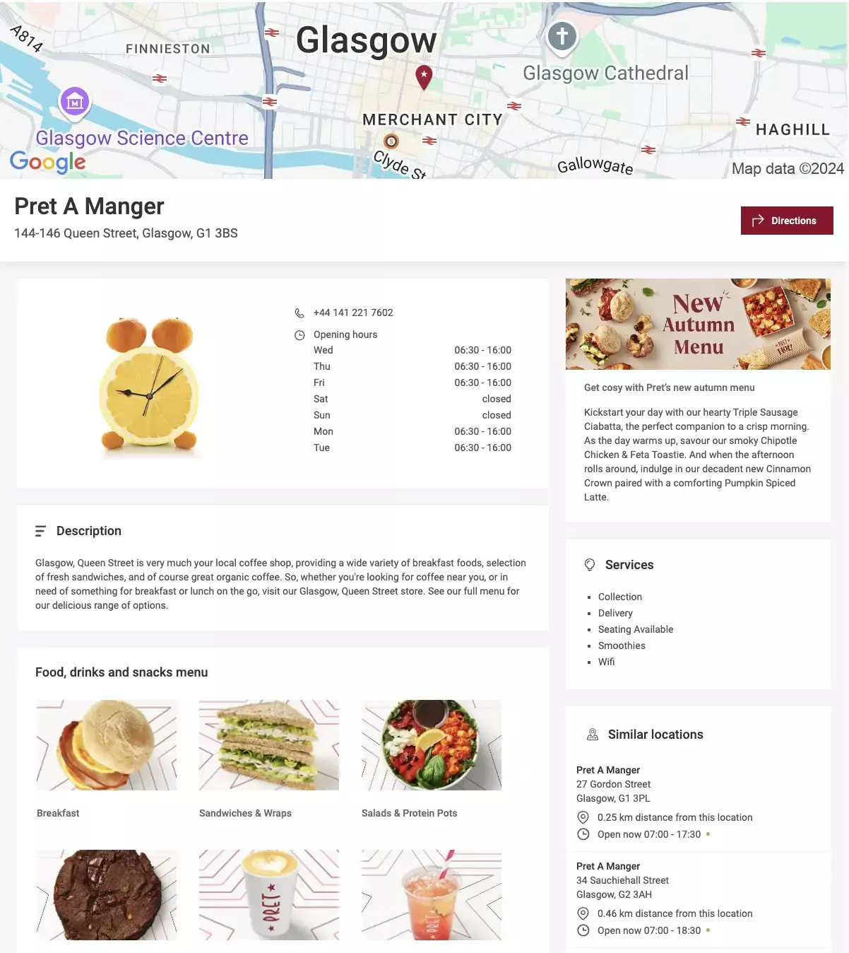 Landing Page Example Pret A Manger