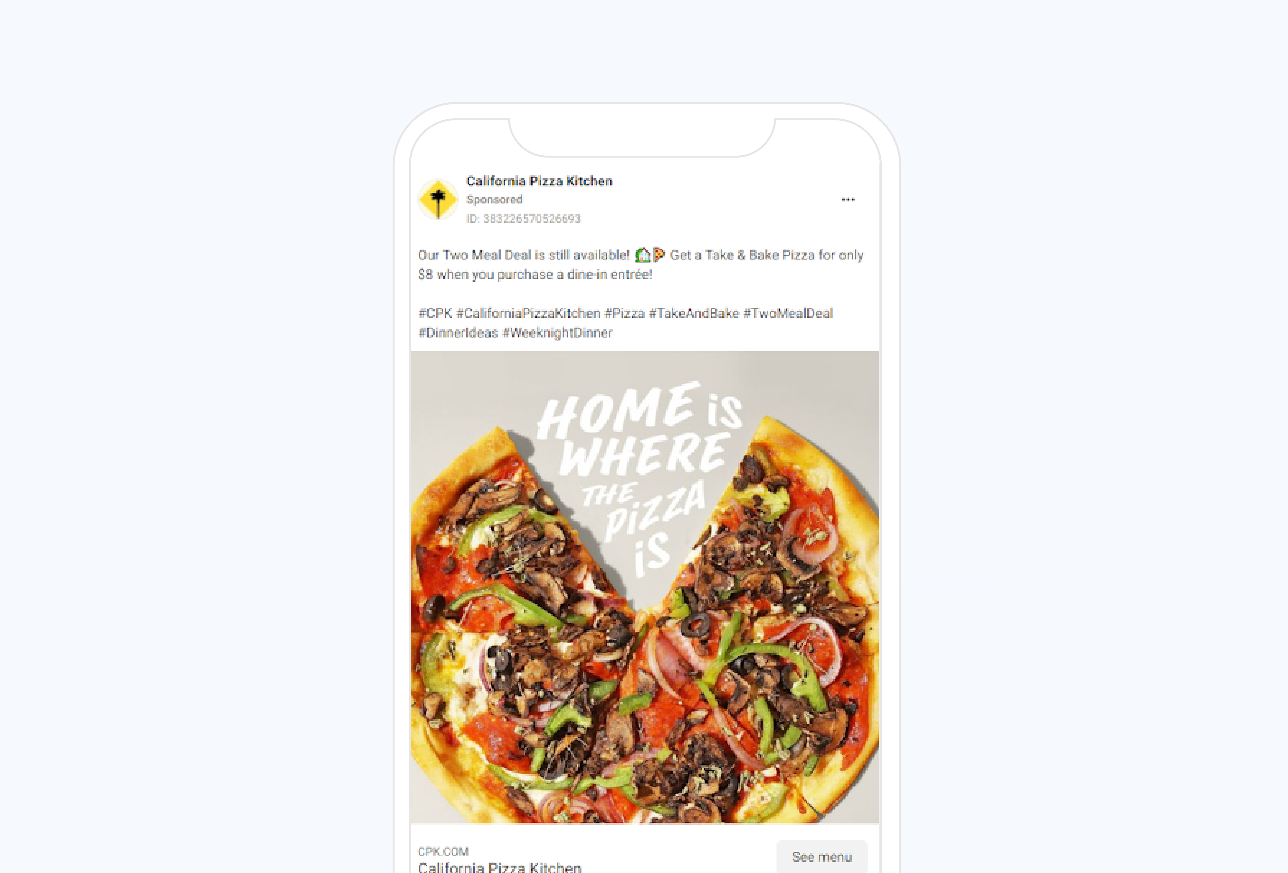 Local social media offer post example_California Pizza Kitchen