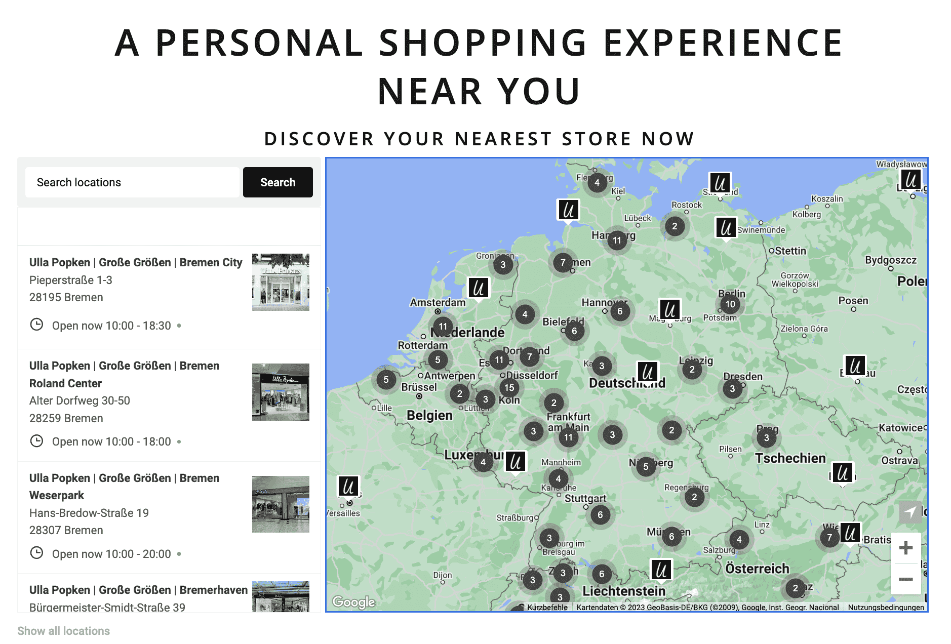 Ulla Popken Store Locator Uberall