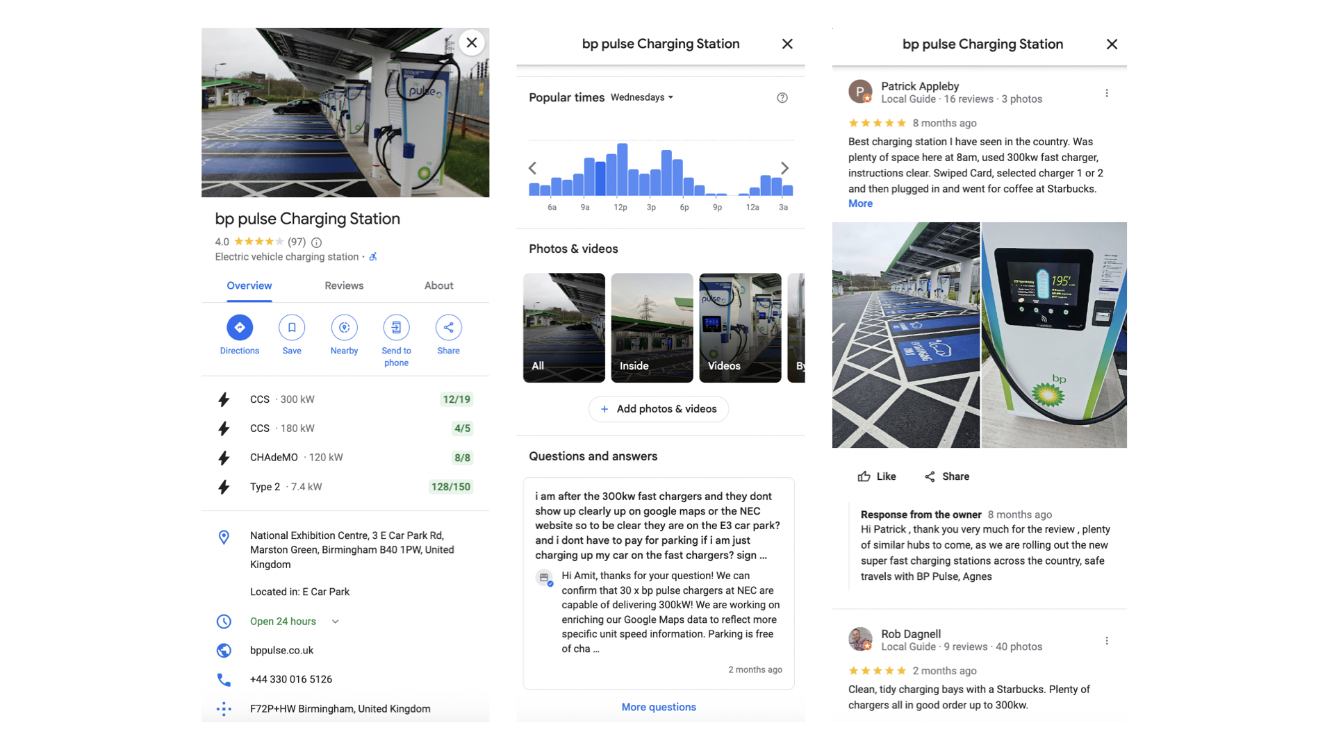 Google Business Profile for Charging Station bp pulse