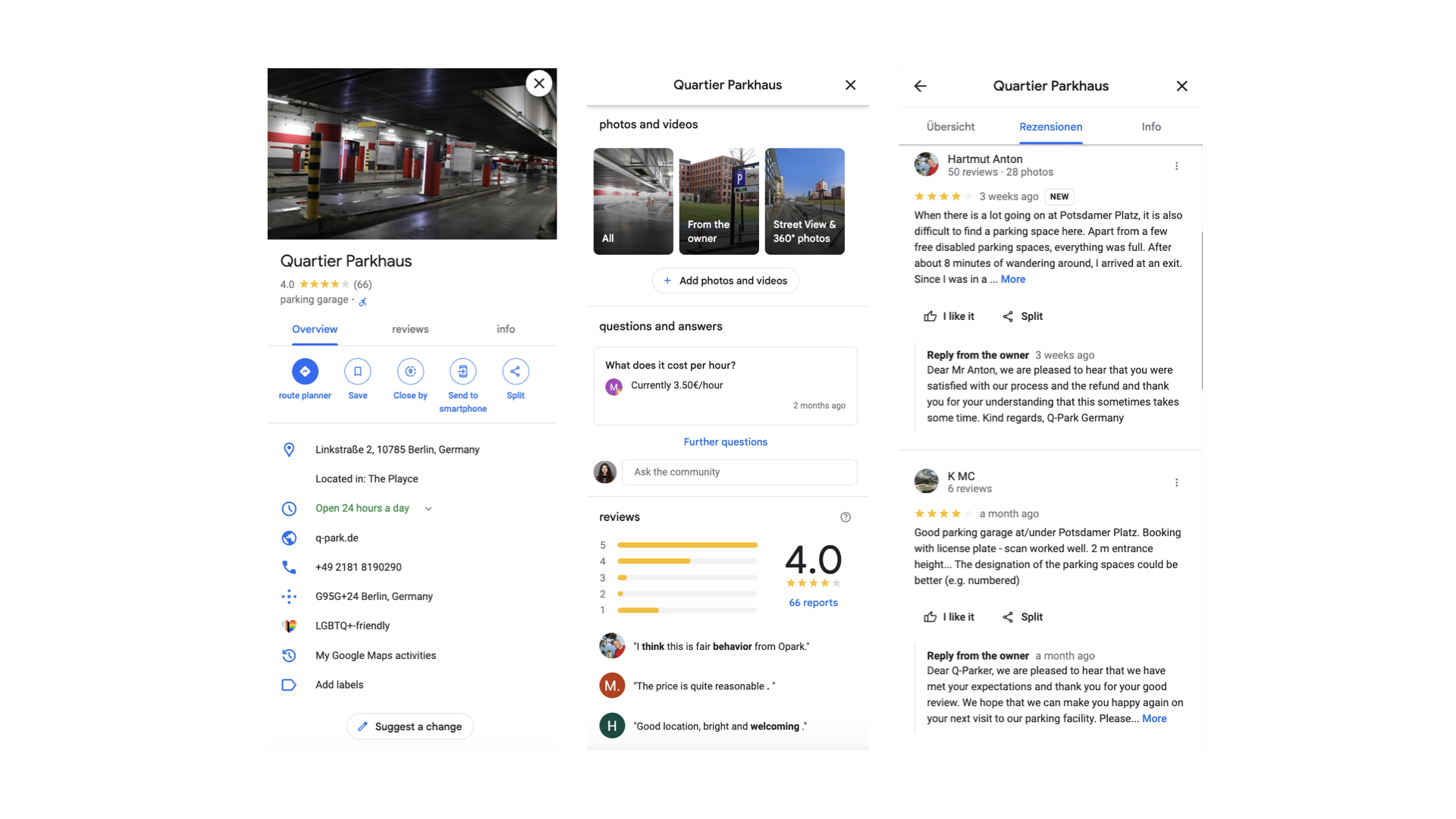 Q-Park Google Business Profile